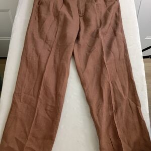Steve Harvey Men's Classic Brown Linen Dress Pants